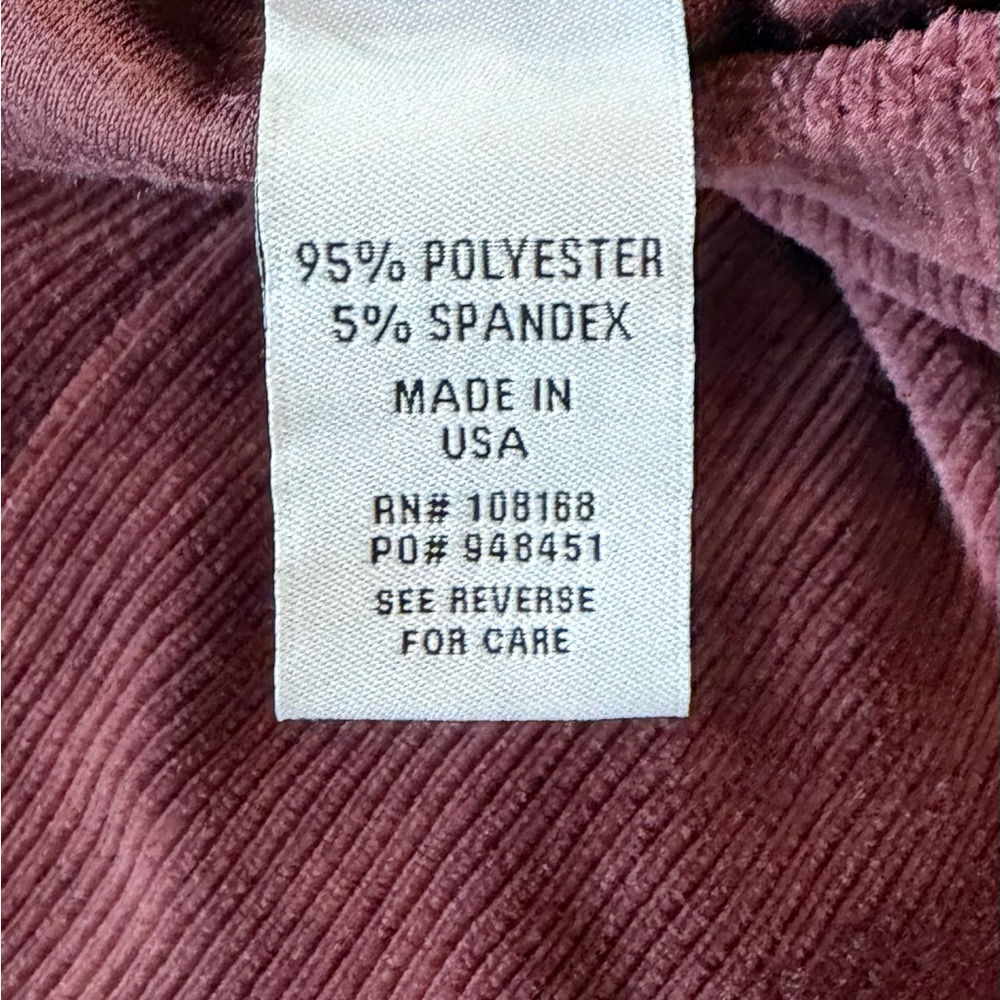 RSQ Corduroy Burgundy Maroon Bell Bottom Flared Stretchy Pants Leggings Large - Picture 10 of 12